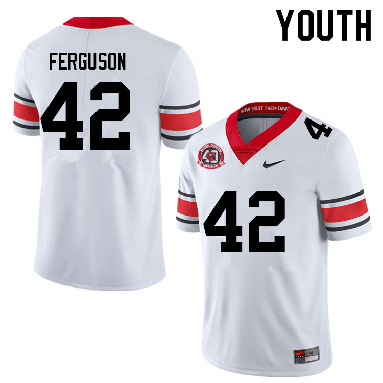 Youth #42 Tauheed Ferguson Georgia Bulldogs College Football Jerseys Sale-40th Anniversary - Click Image to Close